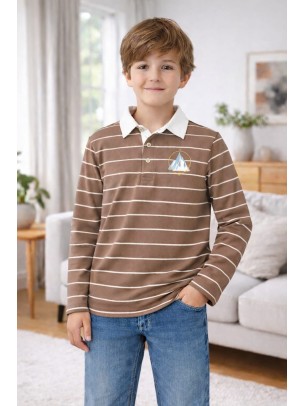 Παιδική Μπλούζα Για Αγόρι 8-14 Χρονών Καφέ