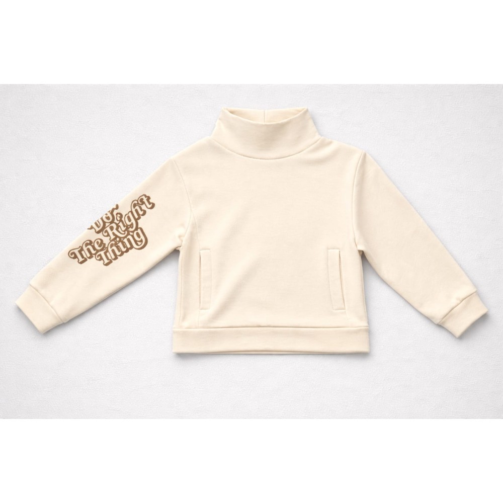 Παιδικό Φούτερ με Φλις  Για Κορίτσι 8-14 Χρονών Κρεμ