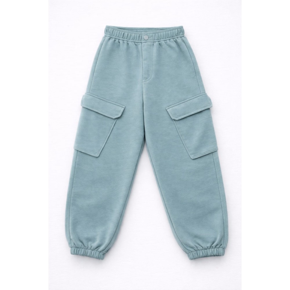 Παιδικό Παντελόνι Φόρμας με Φλις Για Κορίτσι 8-14 Χρονών Μέντας