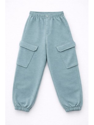 Παιδικό Παντελόνι Φόρμας με Φλις Για Κορίτσι 8-14 Χρονών Μέντας