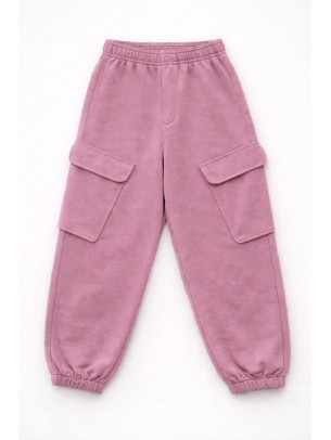 Παιδικό Παντελόνι Φόρμας με Φλις Για Κορίτσι 8-14 Χρονών Ροζ