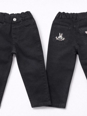 Παιδικό Παντελόνι Τζιν Για Κορίτσι 2-5 Χρονών Μαύρο