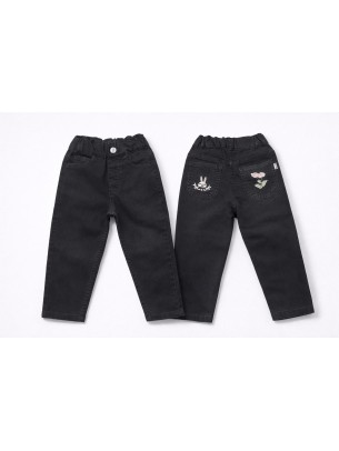 Παιδικό Παντελόνι Τζιν Για Κορίτσι 2-5 Χρονών Μαύρο