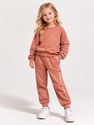 Παιδικό Σετ Φόρμα Για Κορίτσι 3-8 Χρονών Κανελί