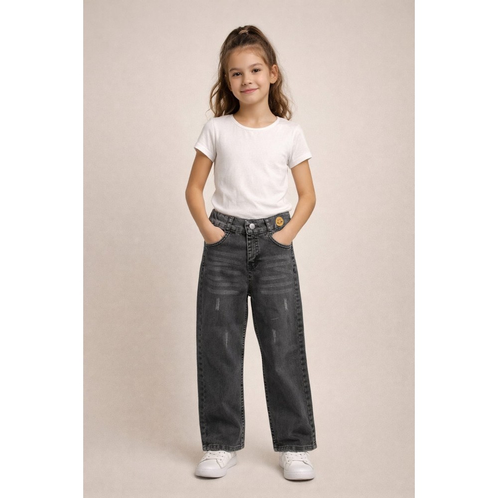 Παιδικό Παντελόνι Τζιν Για Κορίτσι 9-12 Χρονών Ανθρακι