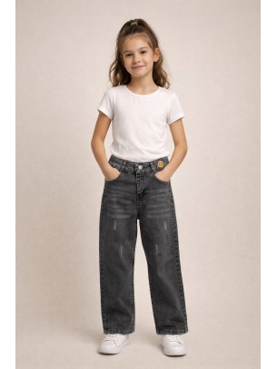 Παιδικό Παντελόνι Τζιν Για Κορίτσι 9-12 Χρονών Ανθρακι