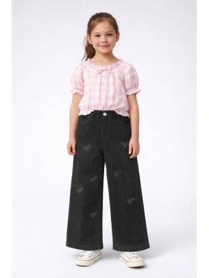 Παιδικό Παντελόνι Τζιν Για Κορίτσι 9-12 Χρονών Μαύρο