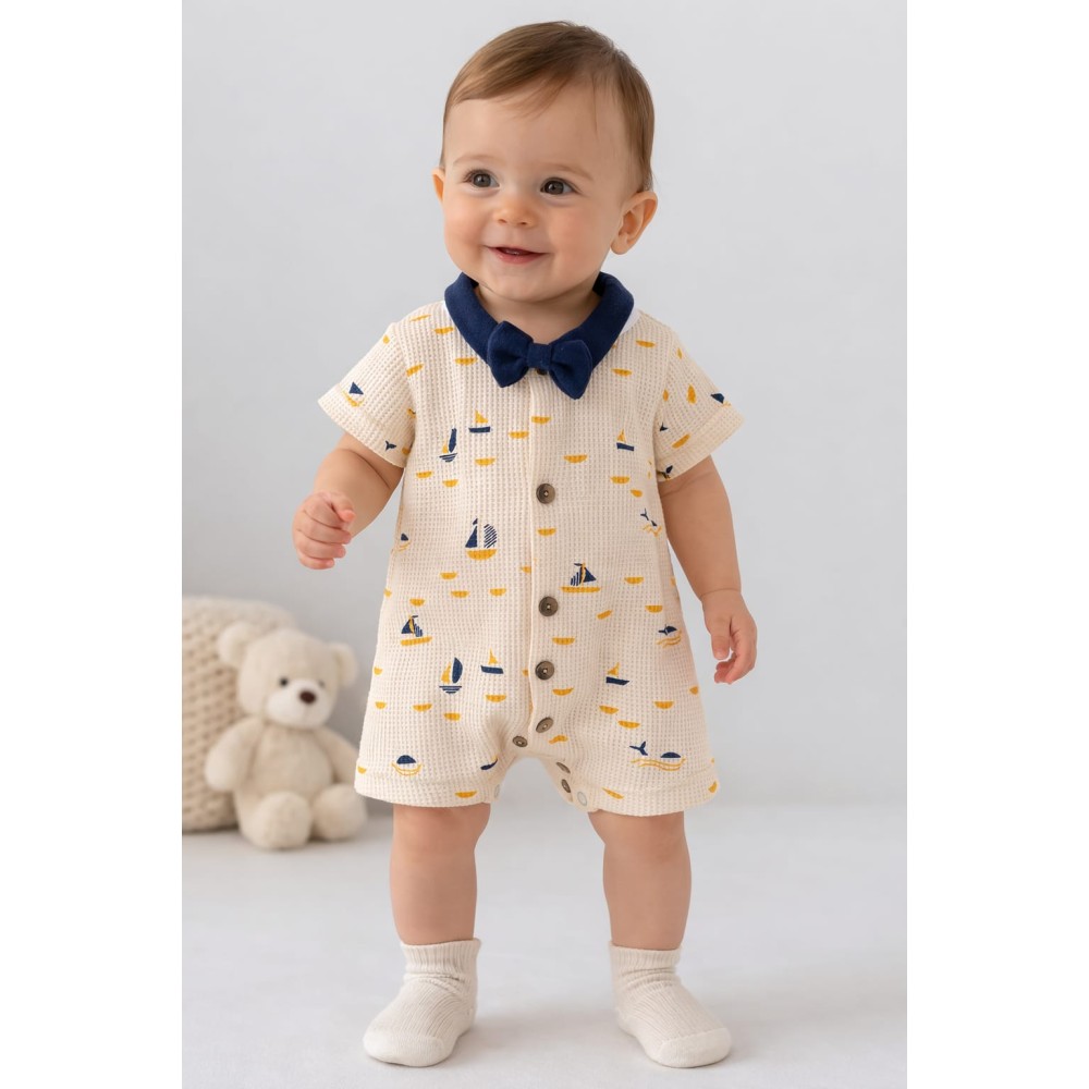 Βρεφικό Φορμάκι Για Αγόρι 3-12 Μηνών Εκρού