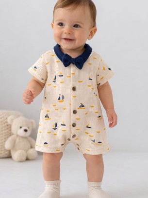 Βρεφικό Φορμάκι Για Αγόρι 3-12 Μηνών Εκρού