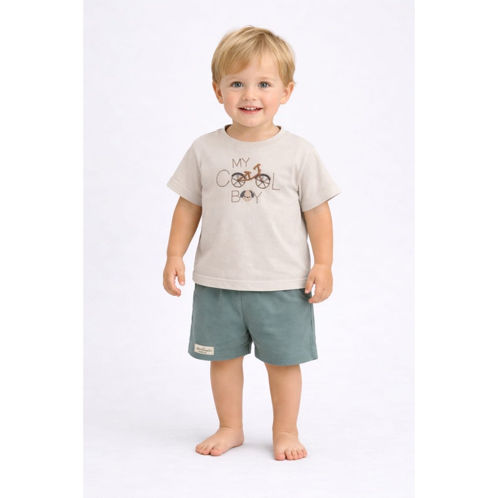 Βρεφικό Σετ Για Αγόρι 6-30 Μηνών Γκρι-Μέντα