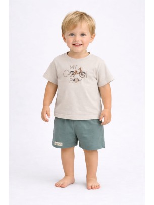 Βρεφικό Σετ Για Αγόρι 6-30 Μηνών Γκρι-Μέντα