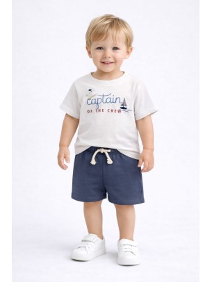 Βρεφικό Σετ Για Αγόρι 6-30 Μηνών Λευκό - Ανθρακί