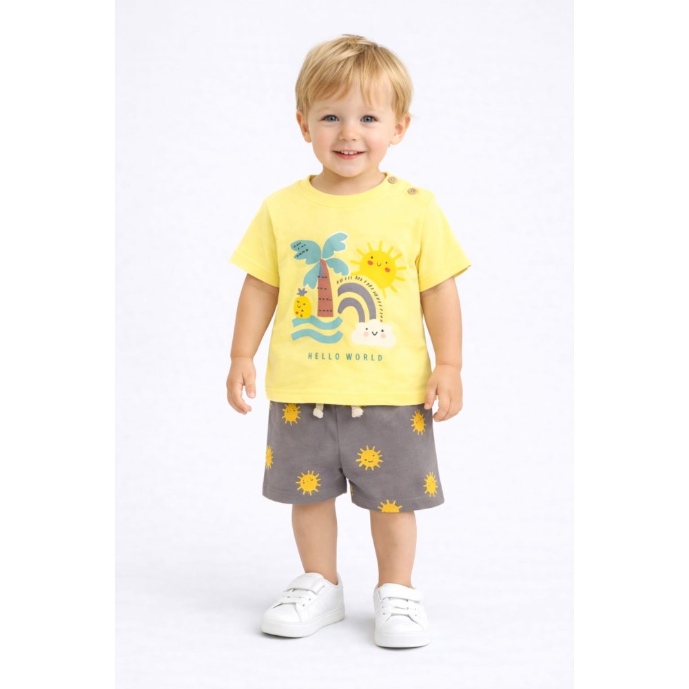 Βρεφικό Σετ Για Αγόρι 6-30 Μηνών Κίτρινο