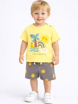 Βρεφικό Σετ Για Αγόρι 6-30 Μηνών Κίτρινο