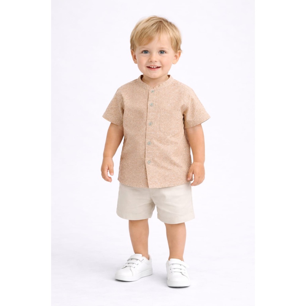 Βρεφικό Πουκάμισο Για Αγόρι 6-36 Μηνών Πορτοκαλί