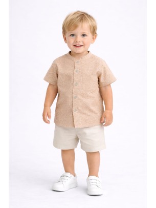 Βρεφικό Πουκάμισο Για Αγόρι 6-36 Μηνών Πορτοκαλί