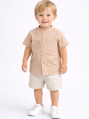 Βρεφικό Πουκάμισο Για Αγόρι 6-36 Μηνών Πορτοκαλί