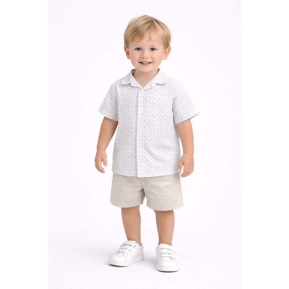 Βρεφικό Πουκάμισο Για Αγόρι 6-36 Μηνών Λευκό