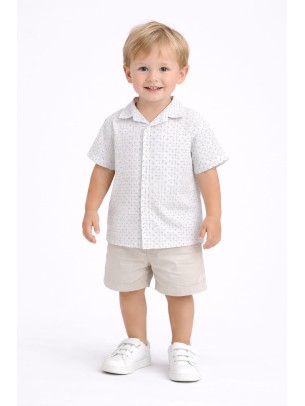 Βρεφικό Πουκάμισο Για Αγόρι 6-36 Μηνών Λευκό