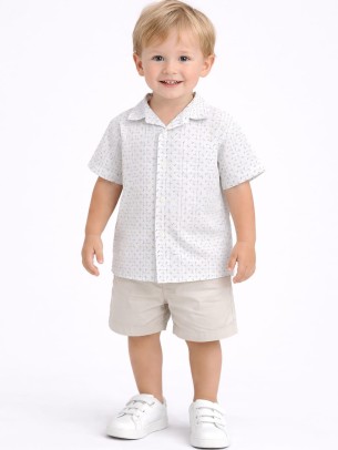 Βρεφικό Πουκάμισο Για Αγόρι 6-36 Μηνών Λευκό