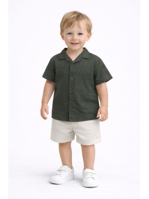 Βρεφικό Πουκάμισο Για Αγόρι 6-36 Μηνών Χακί