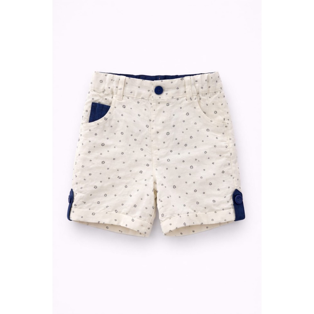 Βρεφικό Σορτς Παντελόνι Για Αγόρι 6-36 Μηνών Λευκό
