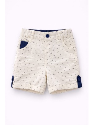 Βρεφικό Σορτς Παντελόνι Για Αγόρι 6-36 Μηνών Λευκό