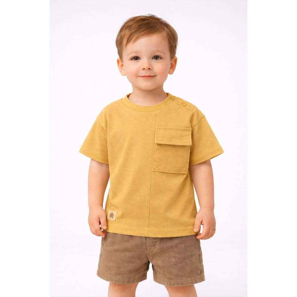 Βρεφική Μπλούζα Για Αγόρι 6-36 Μηνών Μουσταρδί