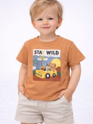 Βρεφική Μπλούζα Για Αγόρι 6-30 Μηνών Κεραμιδί