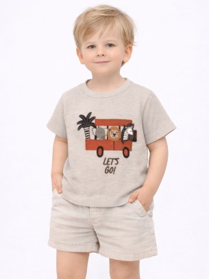 Βρεφική Μπλούζα Για Αγόρι 6-36 Μηνών Μπεζ