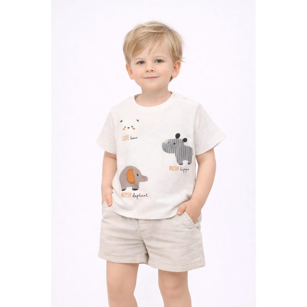 Βρεφική Μπλούζα Για Αγόρι 6-30 Μηνών Λευκό