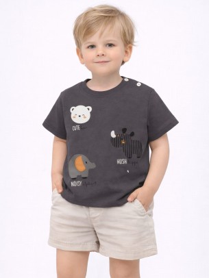 Βρεφική Μπλούζα Για Αγόρι 6-30 Μηνών Ανθρακί