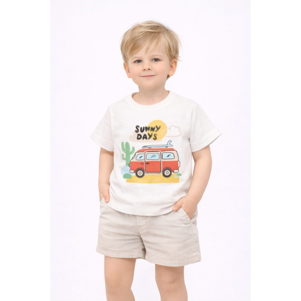 Βρεφική Μπλούζα Για Αγόρι 6-30 Μηνών Λευκό