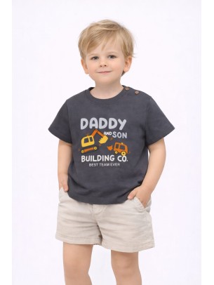 Βρεφική Μπλούζα Για Αγόρι 6-30 Μηνών Ανθρακί