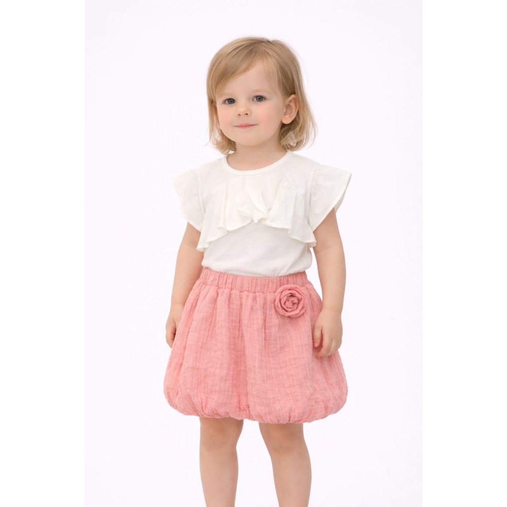 Βρεφικό Σετ Για Κορίτσι 6-36 Μηνών Λευκό - Σομόν