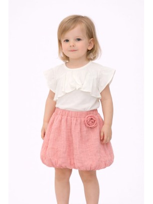 Βρεφικό Σετ Για Κορίτσι 6-36 Μηνών Λευκό - Σομόν