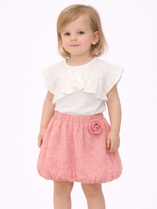 Βρεφικό Σετ Για Κορίτσι 6-36 Μηνών Λευκό - Σομόν