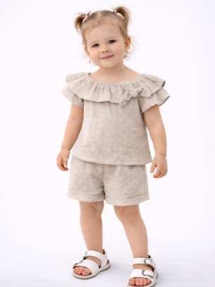 Bρεφικό Σετ Για Κορίτσι 6-36 Μηνών Εκρού