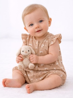 Βρεφικό Φορμάκι Για Κορίτσι 0-6 Μηνών Καφέ