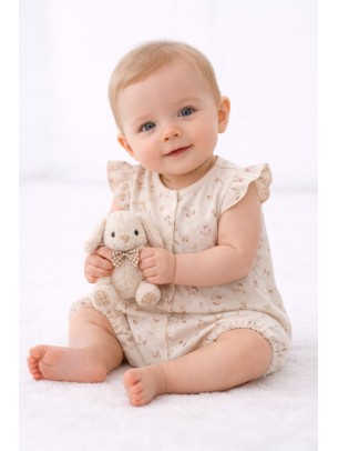 Βρεφικό Φορμάκι Για  Κορίτσι 0-6 Μηνών Εκρού