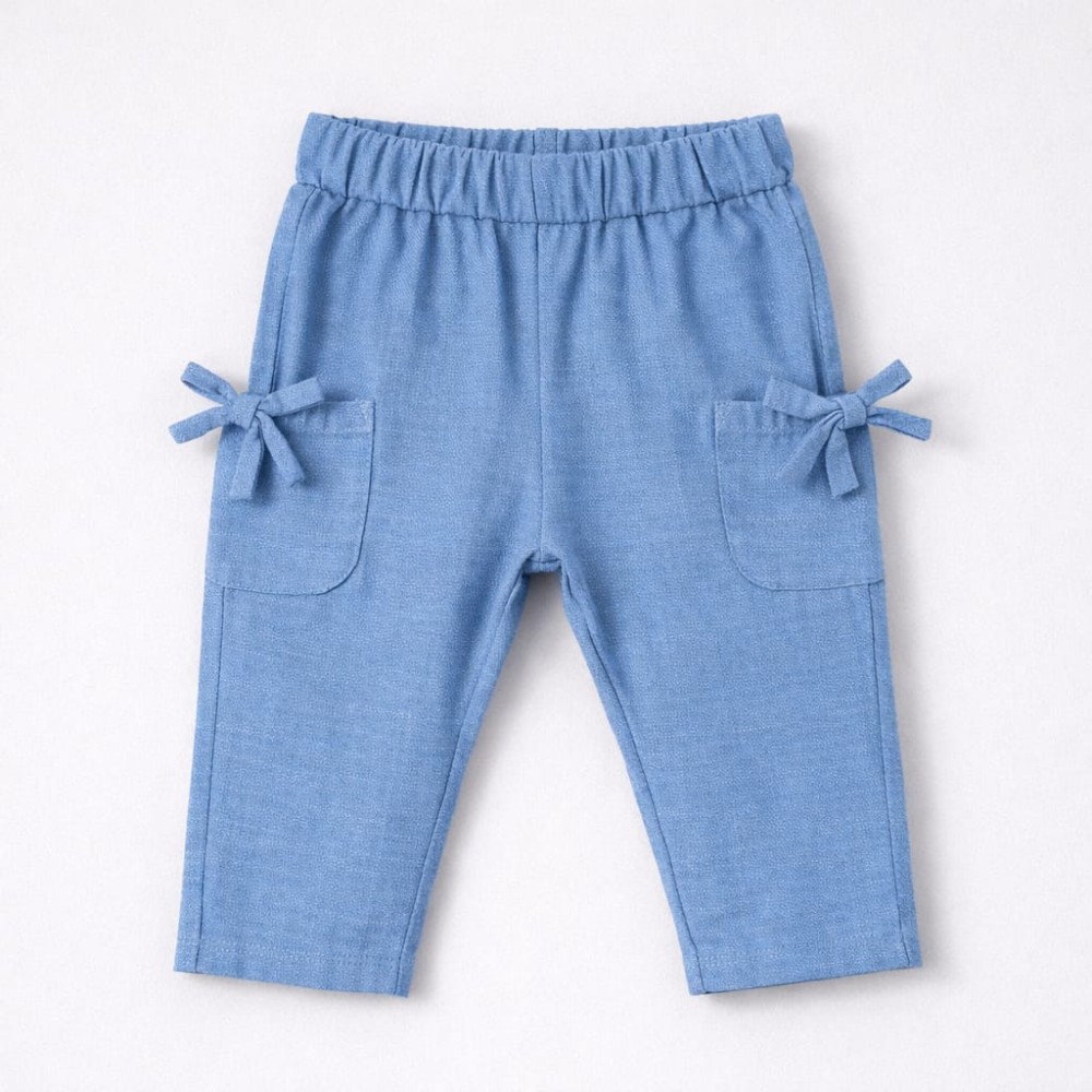 Βρεφικό Παντελόνι Για Κορίτσι 6-36 Μηνών Μπλε