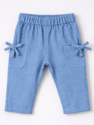 Βρεφικό Παντελόνι Για Κορίτσι 6-36 Μηνών Μπλε