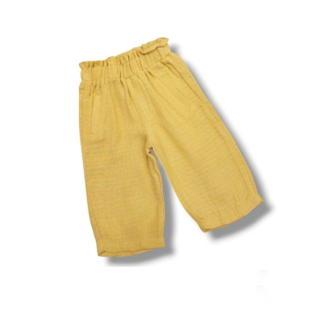 Βρεφικό Παντελόνι Για Κορίτσι 6-36 Μηνών Μουσταρδί