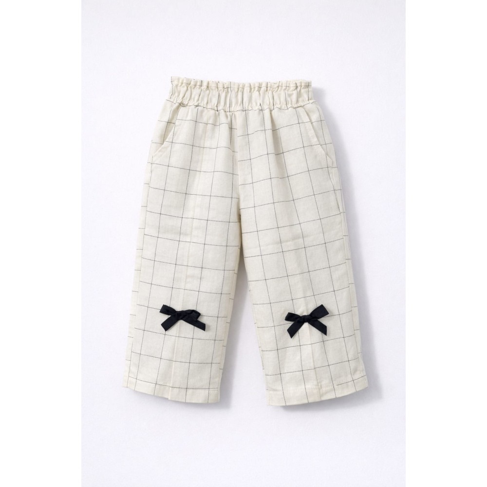 Βρεφικό Παντελόνι Για Κορίτσι 6-36 Μηνών Εκρού