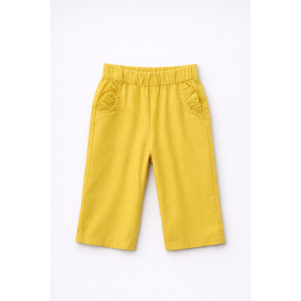Βρεφικό Παντελόνι Για Κορίτσι 6-36 Μηνών Μουσταρδί
