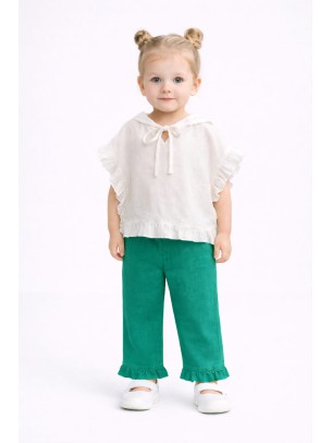 Bρεφικό Σετ Για Κορίτσι 6-36 Μηνών Λευκό - Πράσινο