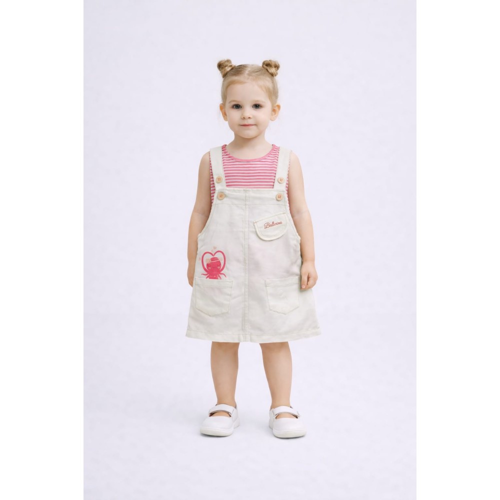 Βρεφική Σαλοπέτα Φόρεμα 6-36 Μηνών Λευκό