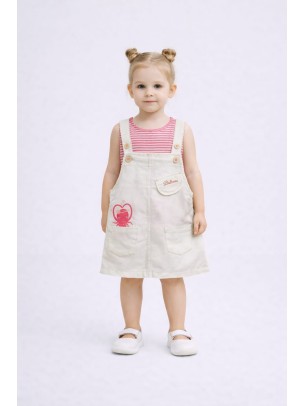 Βρεφική Σαλοπέτα Φόρεμα 6-36 Μηνών Λευκό