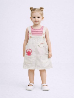 Βρεφική Σαλοπέτα Φόρεμα 6-36 Μηνών Λευκό