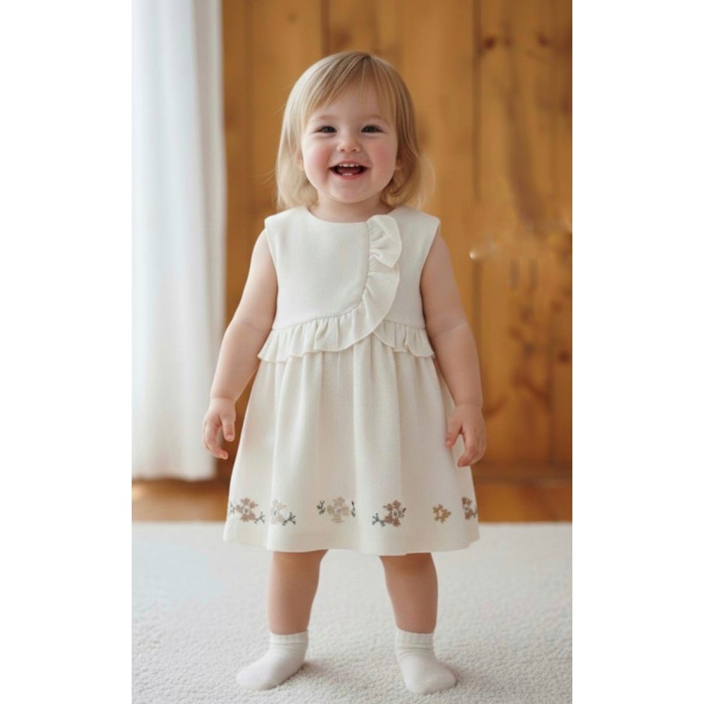 Βρεφικό Φόρεμα 6-36  Μηνών Εκρού